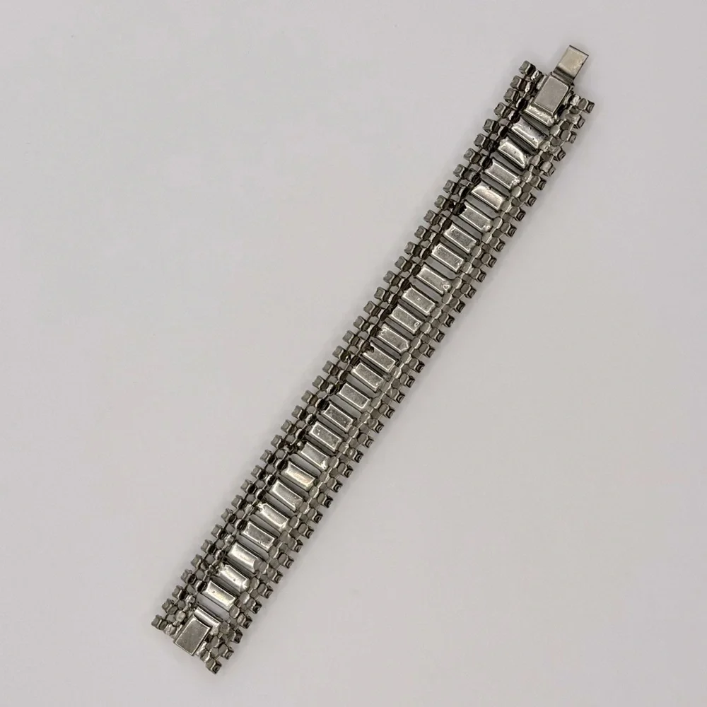 VINTAGE Glass & Crystal Statement Bracelet